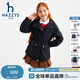 哈吉斯（HAZZYS）童裝女童厚外套三防精美潮酷連帽手套外套 藏藍 165