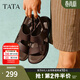 他她（TATA）夏商場(chǎng)同款時(shí)尚百搭厚底涼鞋男新款73X01BL5 啡色 39