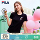 FILA 斐樂(lè )官方女子針織短袖T恤2026春季新款時(shí)尚休閑小貓刺繡圓領(lǐng)上衣
