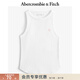 Abercrombie & Fitch經(jīng)典小麋鹿圖案女裝25夏百搭歐若風(fēng)無(wú)袖背心上衣 白色 S (165/88A)
