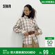 森馬（Semir）[商場(chǎng)同款]長(cháng)袖襯衫女中長(cháng)款格子2025秋寬松落肩襯衣101525105003