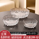 川島屋北歐玻璃水果盤(pán)客廳茶幾家用沙拉碗輕奢高檔精致高顏值果盤(pán) 水晶玻璃果盤(pán)(大號+中號+小號)