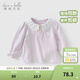 戴維貝拉（DAVE＆BELLA）女童t恤長(cháng)袖兒童上衣女寶寶衣服童裝小童打底衫春裝新款小童服飾 淺紫色 110 cm（建議身高100-110cm）