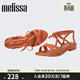 梅麗莎（melissa）蝴蝶結綁帶Jason Wu合作款低跟夏季女士涼鞋33434 橙色 35-36