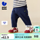 迷你巴拉巴拉【不易變形】男女童褲子兒童彈力長(cháng)褲針織錐形長(cháng)褲春新款 牛仔深藍88301 100