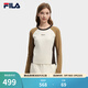 FILA 斐樂(lè )楊冪同款女子針織長(cháng)袖衫2026春季新款時(shí)尚休閑拼色修身長(cháng)T恤 蛋清白-IV L 170/88A/L