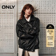 ONLY2025秋季新款帥氣率性純色立領(lǐng)寬松PU夾克外套女|1254PU006 H1Z黑色 M