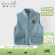戴維貝拉（DAVE＆BELLA）搖粒絨男童背心春裝新款中大童馬甲兒童無(wú)袖上衣小男孩開(kāi)衫 湖藍色【現貨】 110 cm（建議身高100-110cm）