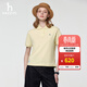 哈吉斯（HAZZYS）女裝 夏季款女士短袖純色休閑寬松兩?？跴OLO衫女ASTSE0CBE08 淺黃色LY L (165/88A 40)