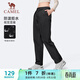 駱駝（CAMEL）休閑直筒褲女戶(hù)外防潑水梭織運動(dòng)褲 J25CA6L6013 幻影黑 M