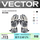 Vector玩可拓成人滑雪手套加厚防水保暖戶(hù)外旅游騎行五指分指單雙板手套 黑白漫畫(huà) XL