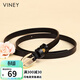 viney牛皮女士皮帶簡(jiǎn)約百搭腰帶女高顏值針扣細褲腰帶裝飾裙帶生日禮物