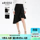艾諾絲雅詩(shī)ARIOSEYEARS春秋新高腰不規則裙擺包臀裙魚(yú)尾裙半身裙10823579 黑色 L
