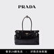 PRADA/普拉達【禮物】女士Prada Bonnie大號牛皮革手提單肩包 黑色-新款
