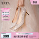 他她（TATA）婚鞋新娘鞋伴娘鞋宴會(huì )氣質(zhì)高跟鞋女鞋細跟配裙子單鞋女新7DDH9CQ4 粉色 38