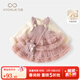 凡獵女童連衣裙冬裝洋氣兒童公主加絨背帶裙女寶寶一周歲禮服冬季 粉色/不含配飾包 100 cm