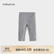 babylove嬰幼兒打底褲春秋外穿褲子女寶寶休閑褲純色百搭舒適長(cháng)褲 中花灰 80