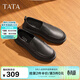 他她（TATA）商務(wù)休閑皮鞋男士經(jīng)典一腳蹬懶人鞋父親商場(chǎng)同款VVK02CM2 黑色 40