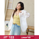 謎秀天絲混紡拼接蕾絲空調襯衫女2026夏季新款韓版寬松防曬外套上衣女 米白色 M