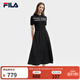 斐樂(lè ) 斐樂(lè )官方女裝連衣裙2025夏新款時(shí)尚休閑簡(jiǎn)約修身短袖連身裙子 正黑色-BK S 160/80A/S