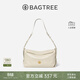 BAGTREE【明星同款】包包樹(shù)奶盒包植鞣皮單肩斜挎腋下通勤Hobo枕頭女士包 皎月白-中號【磁吸拉鏈款】 高級小眾