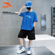 安踏兒童夏季冰絲速干套裝男中大童短袖短褲2件套女孩青少年運動(dòng)衣服 歡愉藍/基礎黑 【夏季速干】 175 cm