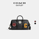 蔻馳（COACH）奧萊男士男包經(jīng)典標志VENTURER 27號旅行手提包通勤單肩斜挎包 青銅色硬件/炭黑色 混合色