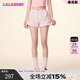 拉拉波波夏新款設計感多巴胺粉休閑短褲女甜美高腰顯瘦熱褲LBDA-WXZD19 粉色 S