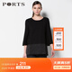 PORTS寶姿 女裝針織中袖圓領(lǐng)套頭衫LC8K403RKD007 黑色 S