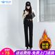 歐貝汐2026春秋新款加絨加厚牛仔褲女韓版高腰小個(gè)子寬松彈力直筒煙管褲 黑色8805 加絨 M