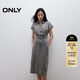 ONLY2025秋季新款舒適帥氣小飛袖中長(cháng)款牛仔裙連衣裙女|125142039 J09深牛仔灰色 L