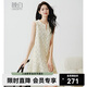 晚白【新品】2026年春款優(yōu)雅千金風(fēng)手工釘珠裙子手搖立體花無(wú)袖連衣裙 米白色 L