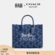 蔻馳（COACH）奧萊女士女包馬車(chē)圖案印花ACE 26號托特包單肩斜挎包手提包 B4/深藍色 混合色