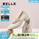 百麗（Belle）復古時(shí)裝瑪麗珍鞋女商場(chǎng)同款質(zhì)感牛皮單鞋E1T1DCQ5預售 米白色 36 (230mm)