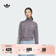 adidas復古風(fēng)針織休閑運動(dòng)立領(lǐng)夾克外套女秋季阿迪達斯官方三葉草 影跡灰（推薦選大一碼）   M