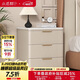 小匠材現代簡(jiǎn)約實(shí)木床頭柜輕奢高級床邊柜臥室落地三層床頭柜 銀灰色45