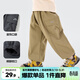 嘟嘟家兒童褲子加絨冬裝男童長(cháng)褲加厚冬款女童工裝褲運動(dòng)寶寶休閑褲童裝 卡其色 90