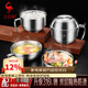 三四鋼?飯盒泡面碗不銹鋼帶蓋飯碗食品級食堂成人快餐杯碗學(xué)生個(gè)人專(zhuān)用 [316L]大飯碗+304菜格+湯杯+餐具