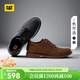 卡特（CAT）休閑皮鞋男鞋新款商務(wù)風(fēng)通勤真皮低幫復古單鞋STATEN LO 黑色 40