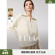 ELLE綿羊毛大翻領(lǐng)毛衣女2025冬季新款慵懶高級感寬松休閑針織衫 米白 【預售】 S