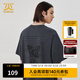 卡賓（CABBEEN）【疊印】像素印花短袖T恤男2024夏季新款寬松闊版潮牌半袖女 深灰色56 M /170/48
