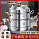 RSRDDY德國品牌蒸煮燉多功能蒸鍋蒸籠316不銹鋼多層家用鍋2026年新款 【304蒸片-316特厚底】雙層蒸鍋（1-3人用） 28cm