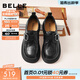 百麗（Belle）復古方扣羊皮樂(lè )福鞋女2026春新商場(chǎng)同款便士樂(lè )福鞋F1E1DAM6預售 黑色 37 (235mm)