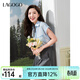 LAGOGO清新透氣藍條紋顯瘦襯衫女拉谷谷2025年夏季新款防走光短袖 淺藍色 S