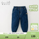 戴維貝拉（DAVE＆BELLA）兒童牛仔褲男童棉褲洋氣幼兒長(cháng)褲加厚小童休閑褲秋冬新款童褲 牛仔藍【現貨】 120 cm（建議身高110-120cm）
