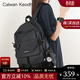 CALWAN KEODH背包大容量雙肩包女初中高中生男大學(xué)生書(shū)包旅行包通勤電腦包 【黑色+猩猩掛件】小眾高顏值