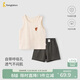 童泰（TONGTAI）寶寶背心套裝夏季純棉兒童衣服男女童外出可愛(ài)上衣短褲杏色90cm
