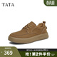 他她（TATA）商務(wù)復古休閑皮鞋男士棕色真皮厚底單鞋春新VMG01AM5 黃棕 41