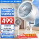 艾美特（AIRMATE）空氣循環(huán)扇家用32檔直流變頻電風(fēng)扇空氣對流式搖頭渦輪換氣扇大風(fēng)量遙控落地扇節能風(fēng)扇黑白天鵝 【360°全屋循環(huán)】白天鵝CA23-RD7