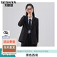 戈賽亞（gesaiya）灰色西裝套裝女感2026新款大學(xué)生面試正裝通勤休閑西服外套秋 黑色西裝 M